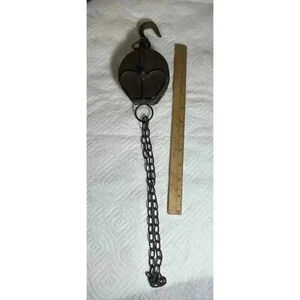 Metal pulley with hook Farmhouse Decor New